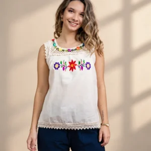 Blusa Hombrera M/C Bordada